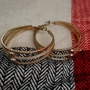 Silver and Gold hoop earrings